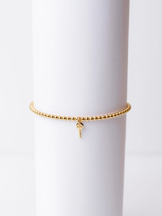 Metallic Bead Mini Key Bracelet Bracelets The Giving Keys 